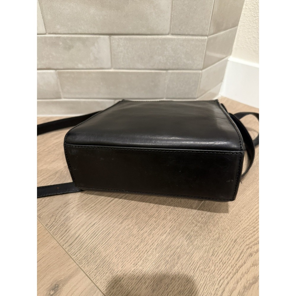 Ceancarel bag black vintage messenger bag shoulder Leather Buckle Square 80’s 70 - Picture 9 of 12